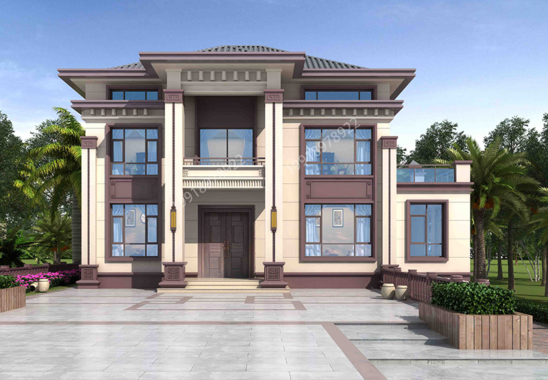 20万能盖好的二层农村别墅设计方案图纸